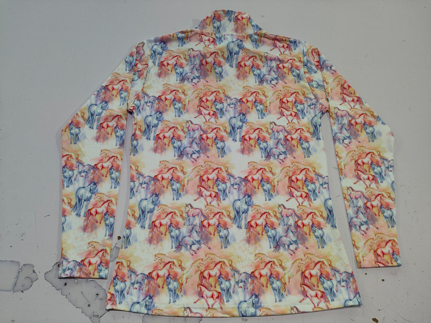PRE-ORDER Fire Horse Long Sleeve Sun Shirt | Colorful Horse Lover Performance Apparel