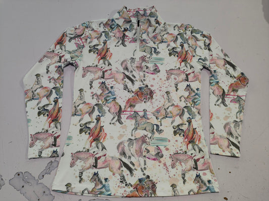 PRE-ORDER Oops Long Sleeve Sun Shirt | Dumpster Fire Dressage Horse Girl Apparel