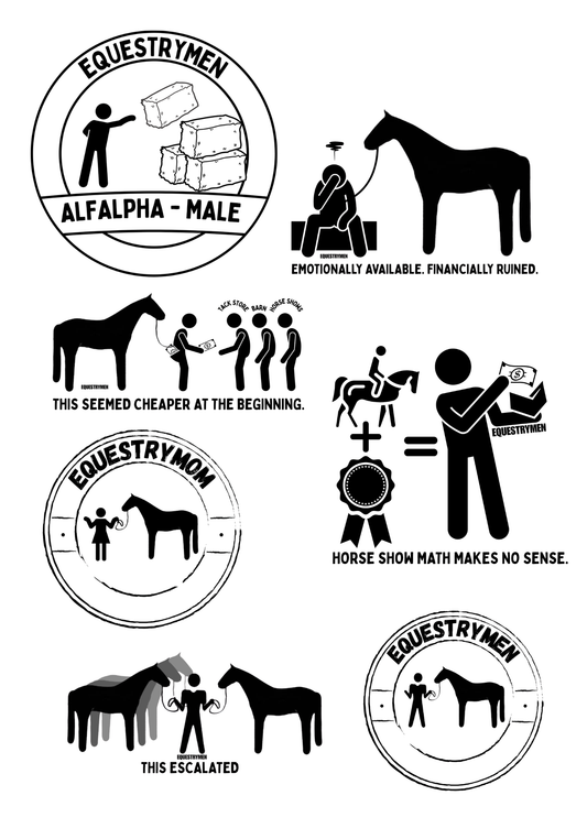Equestrymen Vinyl Stickers | Funny Horse Show Support Crew Decal