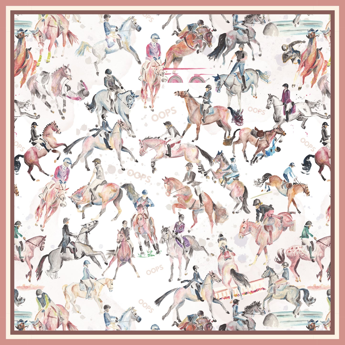 36" x 36" Silk Wild Rag Scarf | Horse Lover Fashion Accessory