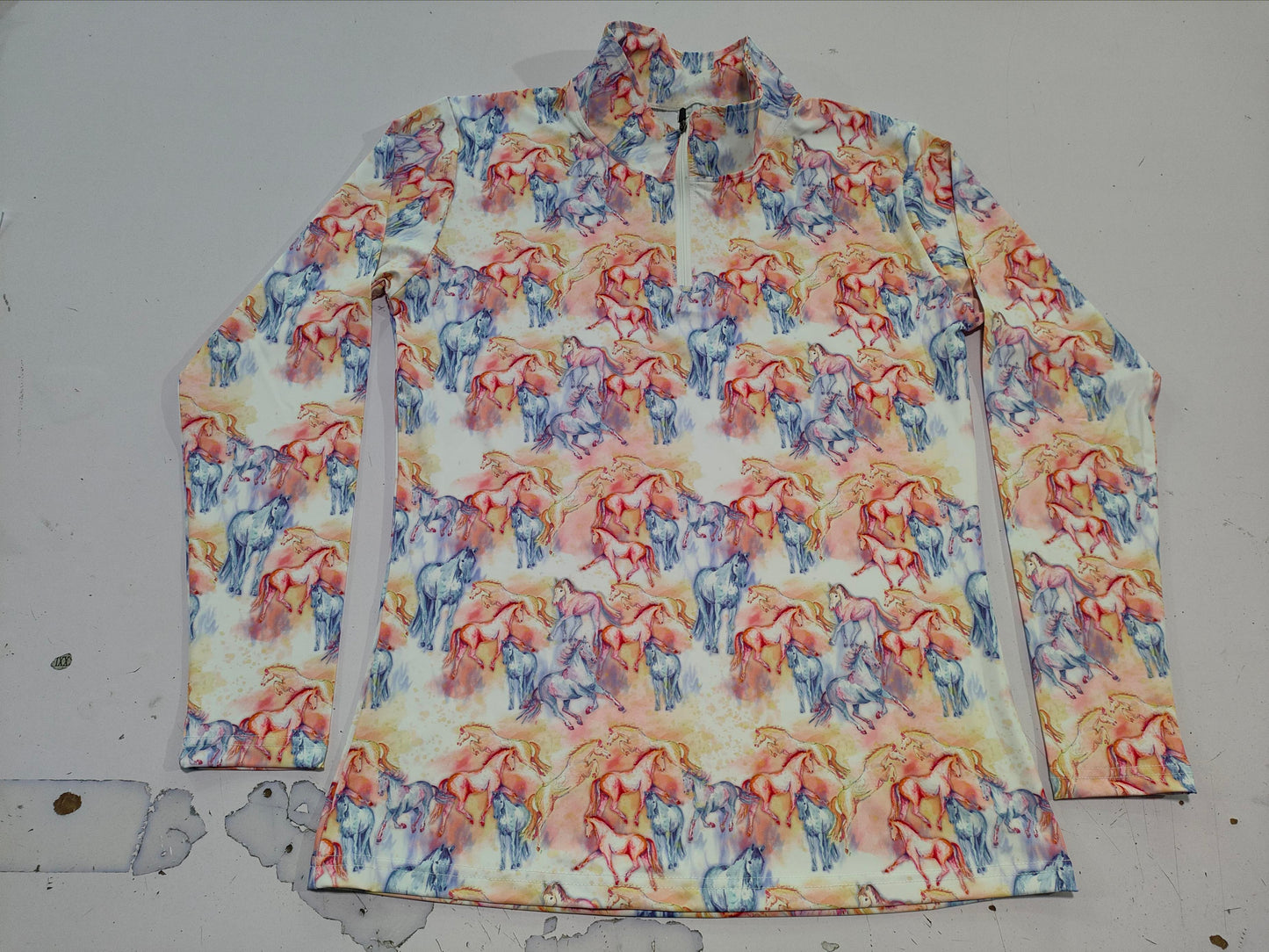 PRE-ORDER Fire Horse Long Sleeve Sun Shirt | Colorful Horse Lover Performance Apparel