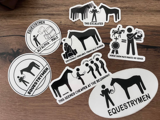 Equestrymen Vinyl Stickers | Funny Horse Show Support Crew Decal