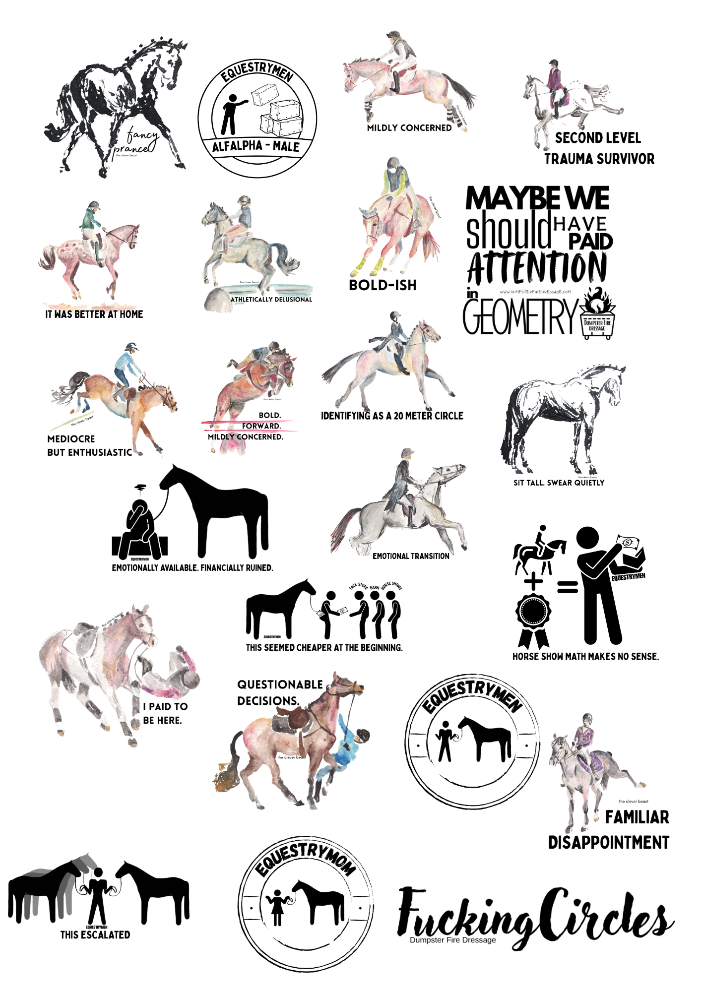 Equestrymen Vinyl Stickers | Funny Horse Show Support Crew Decal