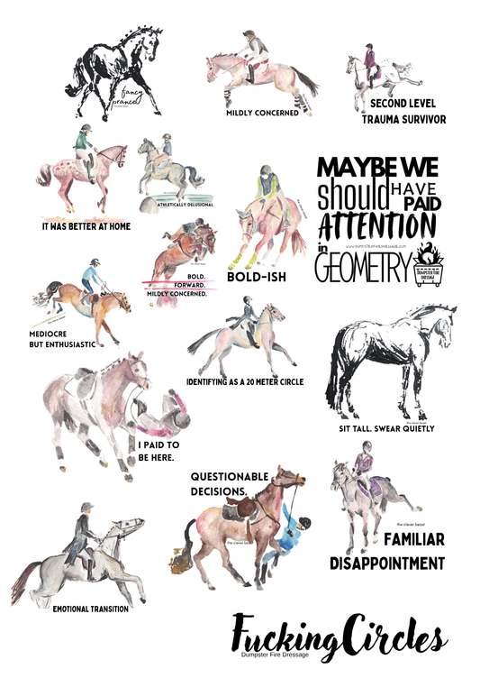 The Clever Beast-Dumpster Fire Dressage Vinyl Sticker | Literary Horse Lover Decal